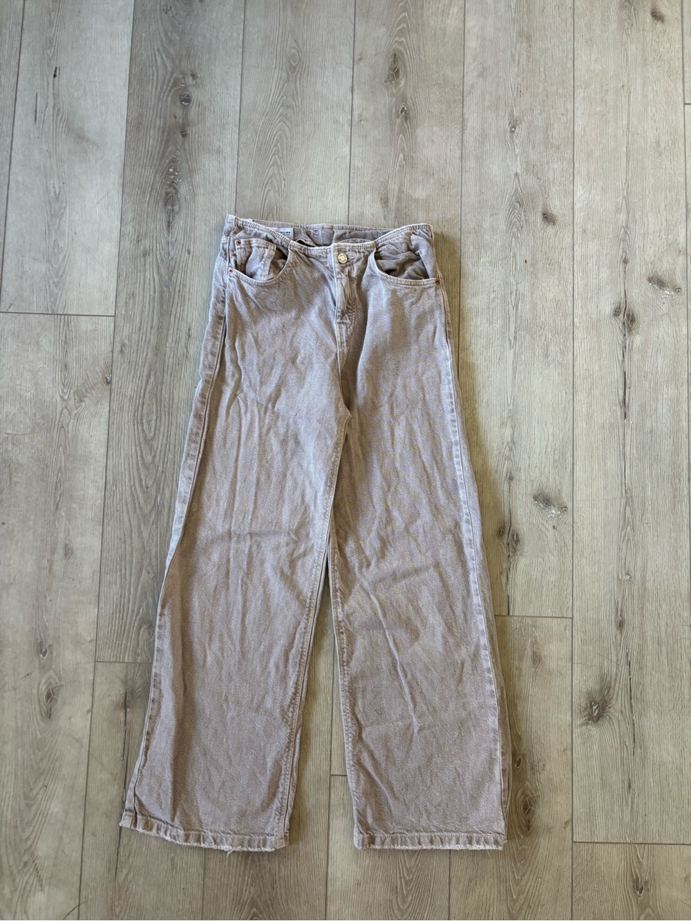 ZARA Girl’s Low Rise Jeans in Light Taupe Size 13-14